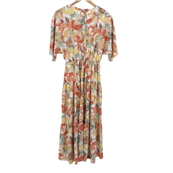 Entro Floral Midi Long Line Dress Size Small Tierred Forest Fairy Cottagecore - Picture 7 of 10